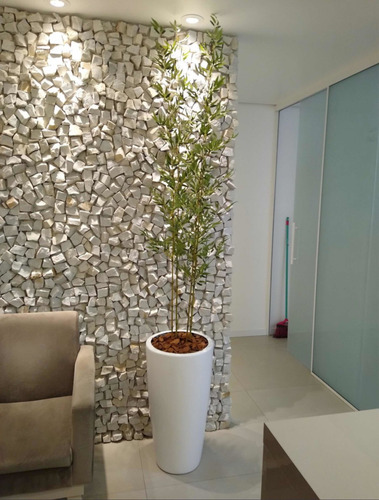 Imagem 3 de 5 de Planta Artificial Árvore Bambu Japonês 4 Hastes 2.00 Metros