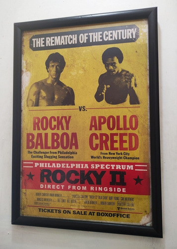Rocky Dos Cartel De La Pelea Op 2 Poster Enmarcado 50 X 35 C