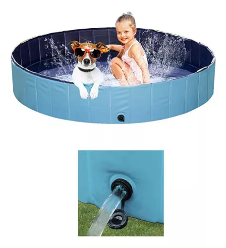 ITidyHome Piscina plegable para perros y mascotas (32 x 8 pulgadas), bañera  de PVC antideslizante de plástico para niños, piscina de fibra duradera