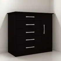 Comprar Comodas Cajoneras 5 Cajones 1 Puerta Dormitorio Demo 15d Color Negro