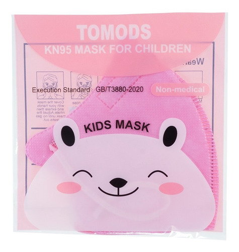 Imagen 6 de 8 de Kn95 Mascarillas Cubrebocas Infantil Caja10pz Colores Tomods