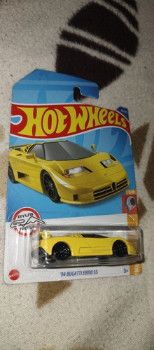 Vehículo Hot Wheels '94 Bugatti Eb110 Ss Turbo 5/10 Amarillo