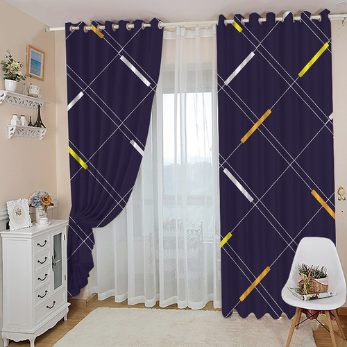 Cortina Blackout 2 Paneles Aislada Lino Premium 214 X 214cm