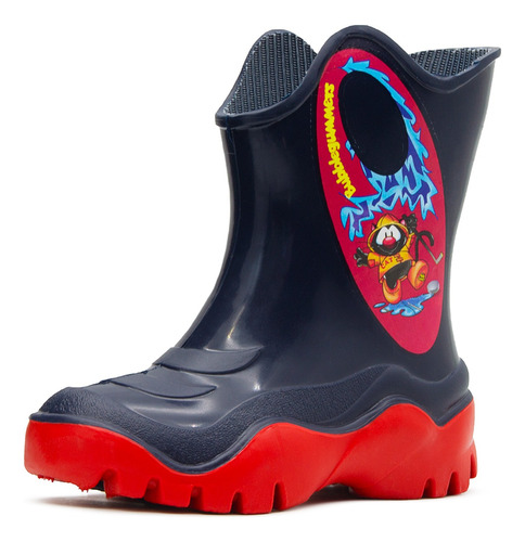 Bota Lluvia Niño Bubble Gummers Moon Marino Rojo 13-22