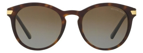 Anteojos de sol polarizados Michael Kors Adrianna III con marco de plástico color havana, lente brown degradada - MK2023