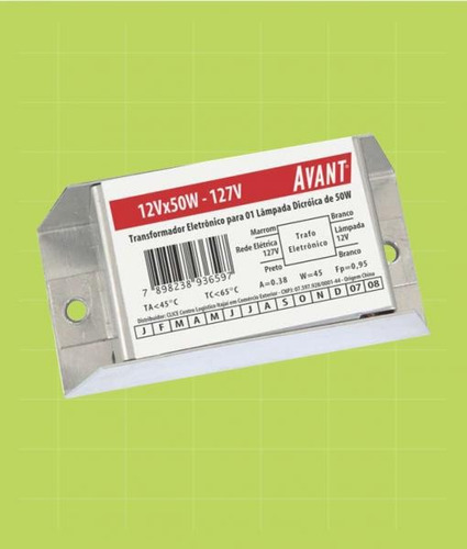 Imagem 1 de 1 de Kit C/ 20 Transformador Eletrônico P/ Dicróica 12v 50w 127v