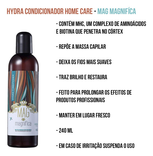 Shampoo Condicionador Hydra Reestrutura Fios Do Cabelo 240ml