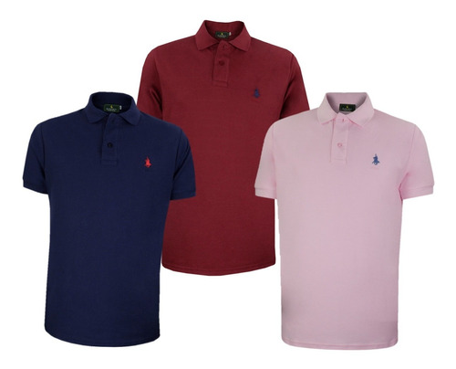 Pack 3 Playeras Tipo Polo - Polo Club