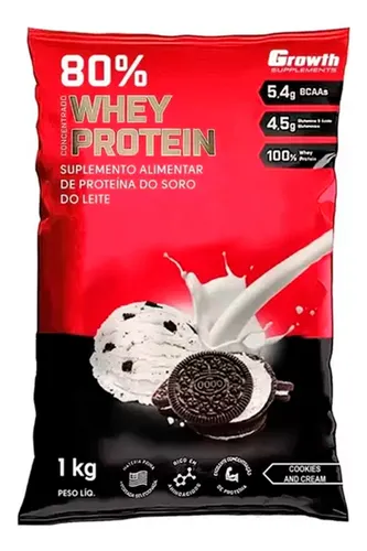comprar Whey Protein Concentrado Growth 1kg Sabor Cookies And Cream