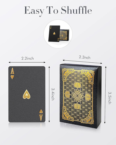 Barajas De Juego Negras Impermeables Con Forma De Diamante,