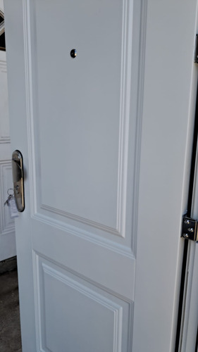 Puertas Blancas Multianclaje 50 Mm - 2 Tableros Chapa 18 Blanco Izquierda