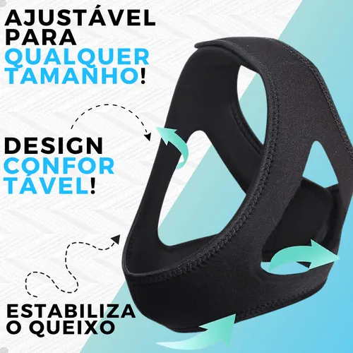 Faixa De Cabeça Anti Ronco Apneia Ajustável Dormir Bekcommerce Mandibula Queixo Máscara Funciona Neoprene