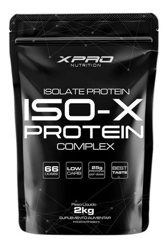 Whey Zero Carbo Baixo Teor De Gordura Iso X Refil 2 Kilos Sabor Chocolate