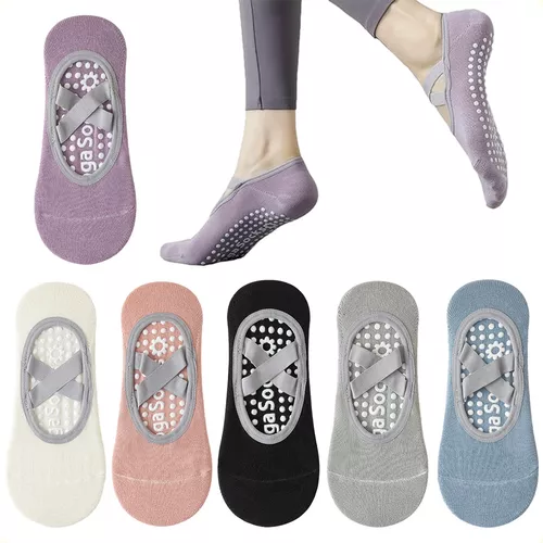 TSHAOUN 3 pares de calcetines de yoga para mujer,Calcetines Pilates  Yoga,Calcetines Antideslizantes de agarre para yoga,calcetines  antideslizantes