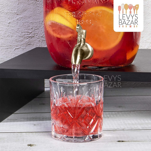 Imagen 9 de 9 de Dispenser Frasco Con Canilla Vidrio De 8 Litros Bebidas Jugo