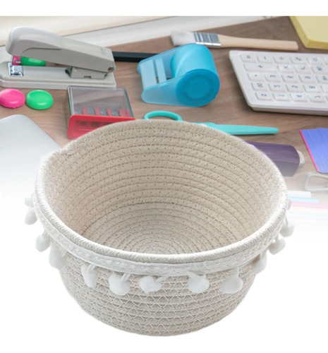 Cesta De Almacenamiento Tejido A Mano Cesta De Pan 20cmx10cm