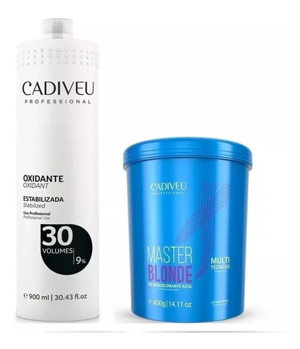 Kit Cadiveu Pó Desc. Master Blond 400gr + Ox 30 Vol. 900 Ml