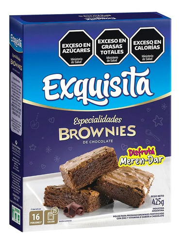 Exquisita premezcla brownie 425gr 3 unidades