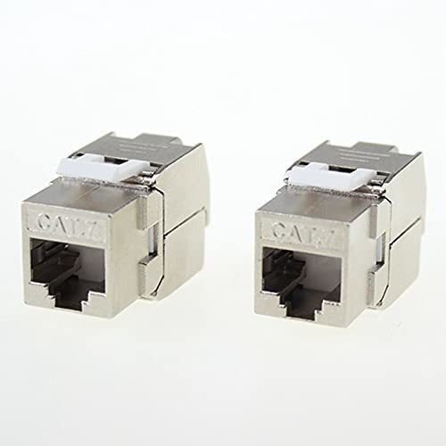 12 Unids Rj45 Cat7 Cat6a Blindado Ftp Aleacion Zinc Red