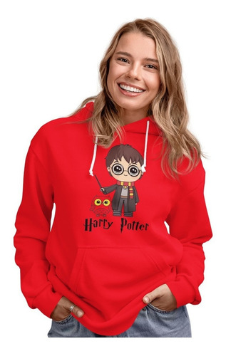 Poleron Harri Potter Varita Magia Algodon Invierno Estampado