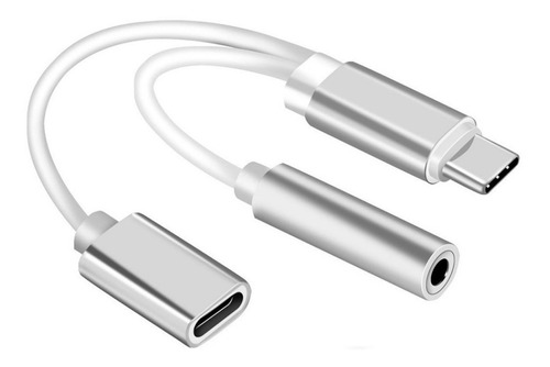 Cable Adaptador Usb-c A Plug Jack 3.5mm De Audio + Cargador