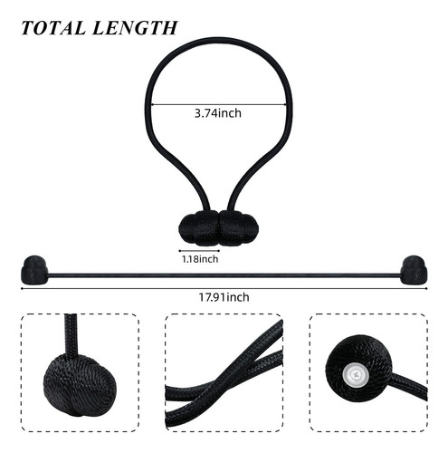 Cortinas Magnéticas Tifanso Negras, 4 Unidades, Para Cortina