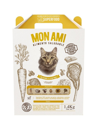 Imagen 1 de 3 de Alimento Mon Ami Alimentos Saludables para gato adulto sabor mix en bolsa de 1.4 kg