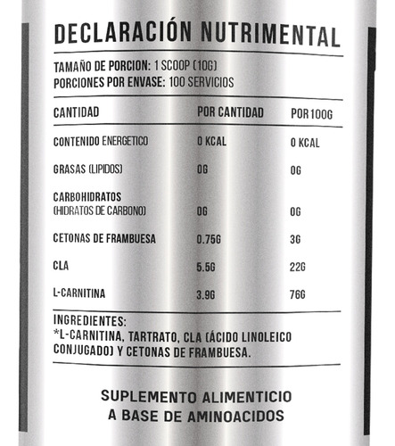 Black Supplements Cla + Carnitina 1kg 100servs Uva