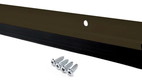 Zocalo Puerta Metalico Aluminio Con Goma Burlete 90 Cm Color Marrón Oscuro Liso