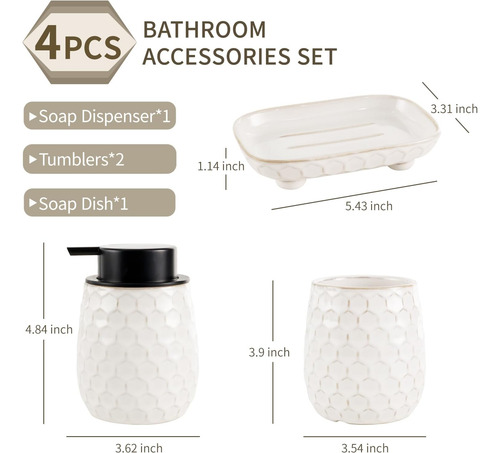 Juego De Accesorios De Baño De Cerámica, Conjunto De Accesor