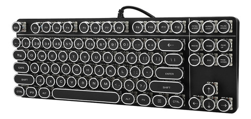 Teclado Mecânico Zya Punk 917 Com Capa Redonda Vintage Para