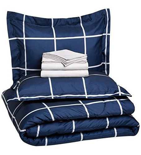Amazon Bais Bed-in-a-bag De 7 Piezas - Full / Queen, Navy