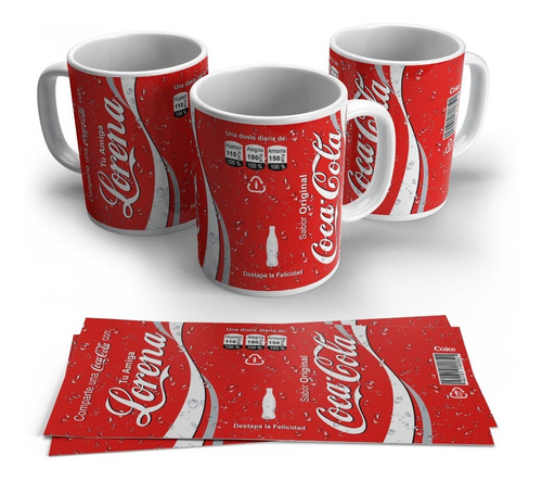 Coca-cola Tipo Llavero Mugs Pocillos Personalizados Vasos