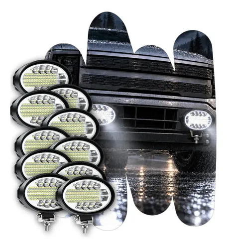 Kit 10 Farol De Milha Oval Led 144w 9-36v Universal Off Road