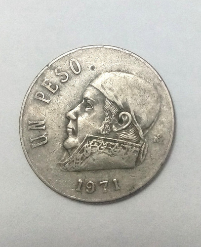 Moneda Antigua Escasa De Un Peso 1971.