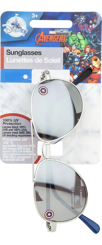 Gafas de sol infantiles importadas de Disney Store 2750042151764P, color plateado, marco cromado, lente gris clásica