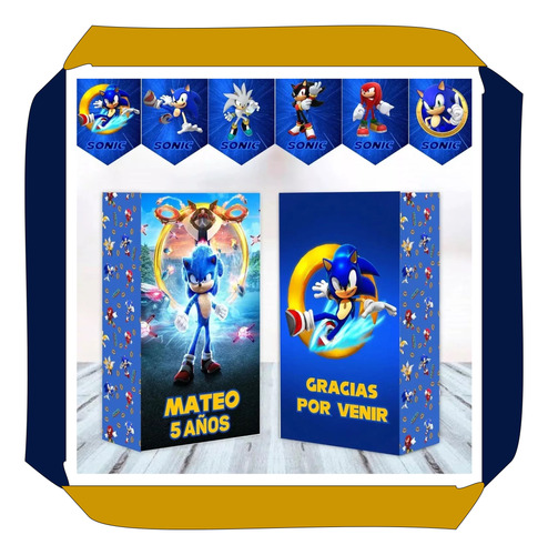 Kit Imprimible Sonic Decoracion Cumpleaños Fiestas