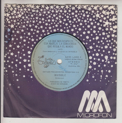 1974 Rock Spinetta Invisible Simple Vinilo Pro Llave Mandala (Usado)