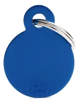 Comprar Chapas Identificatoria Para Mascotas My Family Small Round Azul Grabado Instantáneo
