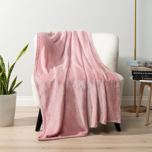 Frazada Manta Plush Flannel 240 X 190cm Térmica Ultra A Soft Rosa Opaco Liso