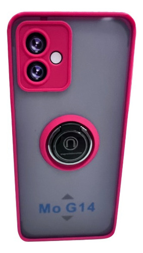 Funda Para Motorola G14 Uso Rudo Con Anillo Rojo G14