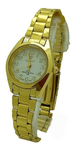 Relógio Feminino Dourado Orimet Resistente Barato Pequeno.