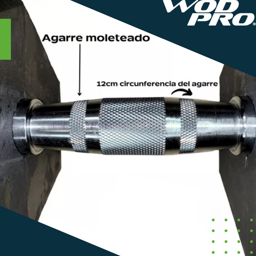 Mancuerna Hexagonal 100 Lbs Wod Pro Caucho Cromada