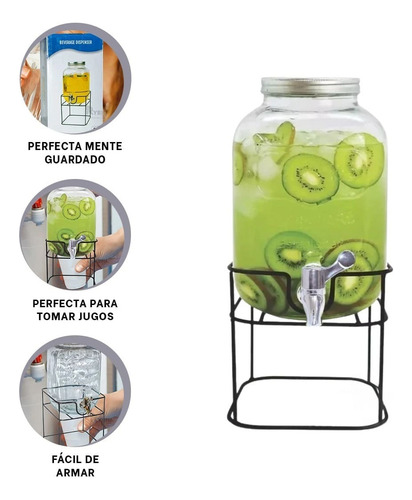 Pack3 Recipiente Funcional Dinamico De Vidrio Para Bebidas