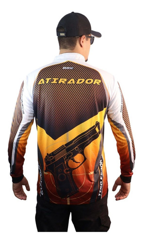 Imagem 3 de 7 de Camisa Tiro Esportivo Brk Atirador Laranja Com Fpu 50+