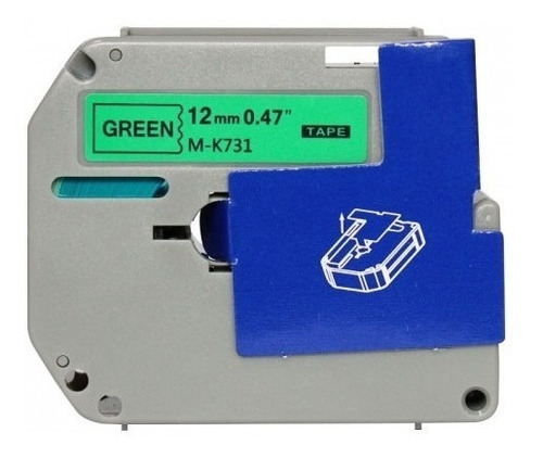 Imagem 7 de 7 de Fita Mk 731 Compativel Para Rotulador Brother 12mm Verde