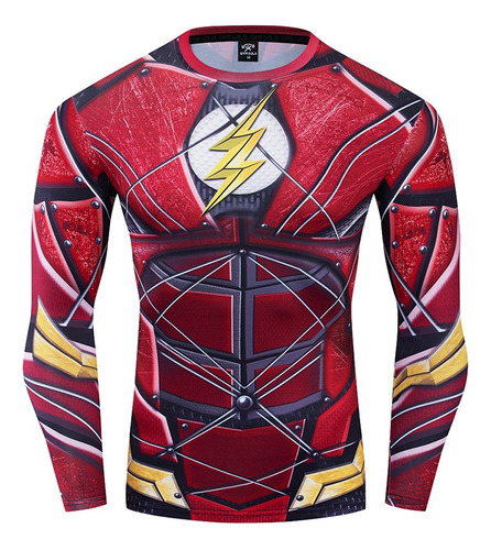 Camisa De Compresión Para Hombre The Flash Impreso Tops  [u]