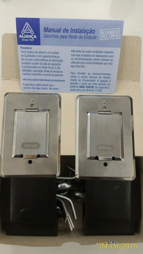 Gancho Para Armar Rede Embutir Aço Inox Polido Prata O Par