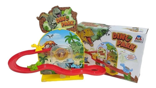 Pista Dino Park Escorregador Com Luzes E Sons 0802 - Braskit Cor Vermelho