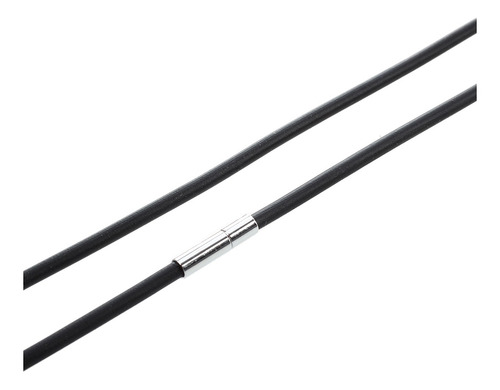 Collar De Cordón De Caucho Negro De 3 Mm Con Cierre De Acero
